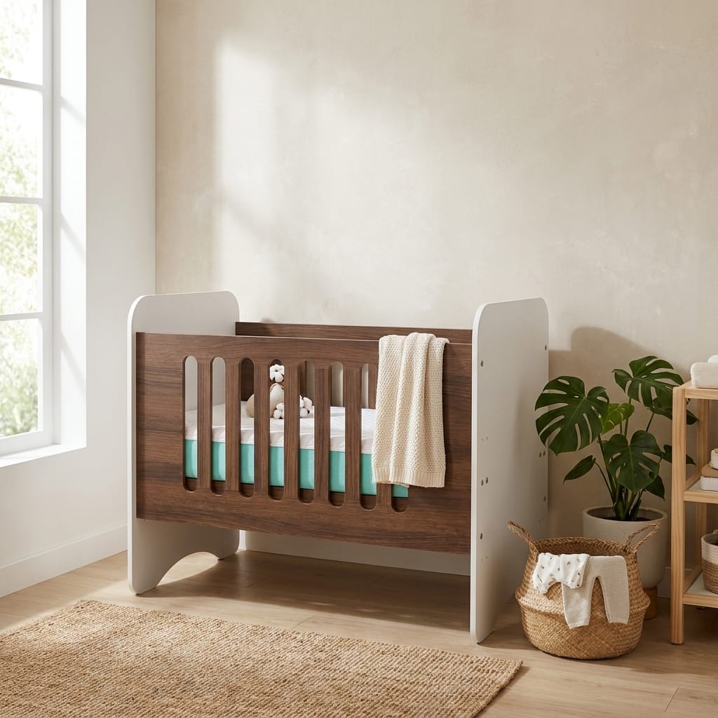Cuna madera con colchón